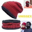 Touca Cachecol Forrada Lã Inverno Frio Unissex Veludo Suave Touca Cachecol Forrada Lã Inverno Frio Unissex Veludo Suave