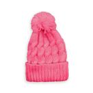 Touca com Pompom - Rosa frio quentinha feminina