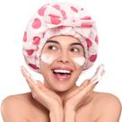 Touca de banho LitBear Luxury Silk Lined Waterproof Pink Dots