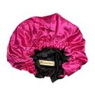 Touca De Cetim Adulto Rosa/Preto - Encaracolados