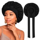 Touca De Cetim Grande Big Ajustável Anti Frizz Para Dormir com Faixa para Amarrar Laço