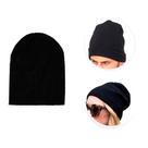 Touca de Frio Lisa Preta Gorro de Lã para Inverno Unissex