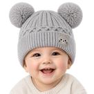 Touca de Inverno Infantil Tricô com Pompom Duplo Gorro Quentinho para Bebê Menino e Menina Macia e Confortável Touca de Inverno Infantil Tricô com Pompom Duplo Gorro Quentinho para Bebê Menino e Menina Macia e Confortável