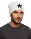 Touca de Lã Antialérgica Branca com Estrela Preta Gorro de Frio Casual Confortável Macio Inverno