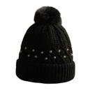 Touca De Lã Gorro Feminina Forrada Com Pérola Pom Pom
