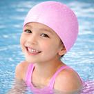 Touca de natação lisa de pu piscina cor:rosa