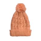 Touca De Tricô Com Pom Pom De Frio Inverno Cor Salmão