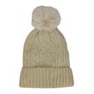 Touca Feminina Forrada Com pompom GorrO de inverno Bege