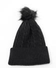 Touca Feminina Tricô Tranças Pompom Marisa Preto-56079