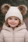 Touca Gorro 2 Pompons Inverno Frio Infantil Bebê Lã Tricot Cor:BrancoTamanho:Único (Infantil)