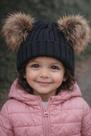 Touca Gorro 2 Pompons Inverno Frio Infantil Bebê Lã Tricot Cor:PretoTamanho:Único (Infantil)