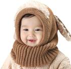 Touca Gorro Cachecol Bebê Infantil Cobre Orelhas Marrom