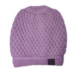 Touca Gorro De Lã Forrada Com Furo Para cabelo Cor:Rosa