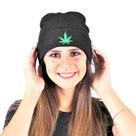 Touca Gorro Lã Bordado Folha Reggae Blogueira Tumblr Inverno