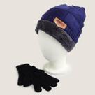 Touca Gorro Masculino Franelado Pelinho Para Inverno + Luva Preta Para Homem