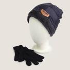 Touca Gorro Masculino Franelado Pelinho Para Inverno + Luva Preta Para Homem