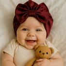 Touca Gorro Turbante Com Laço Infantil Bebê Menina Recém Nascida a 06 Meses