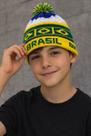 Touca Infantil Brasil Inverno Gorro Unissex Copa Do Mundo Branco