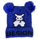 Touca Infantil Inverno Ursinho Pompom Duplo Quentinha Gorro Cor:Azul