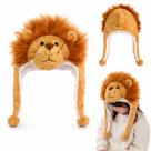 Touca Infantil Leão com Pompom de Pelúcia Felpuda Quente Macia Unissex para Frio Touca Infantil Leão com Pompom de Pelúcia Felpuda Quente Macia Unissex para Frio