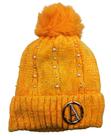 Touca Inverno Feminina Pérola Forrada Grosso Pompom de Frio