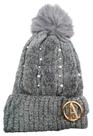 Touca Inverno Feminina Pérola Pelúcia Pompom Forrada Proteção Frio