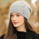 Touca Inverno Feminino Pele De Coelho Casual Touca Inverno Feminino Pele De Coelho Casual