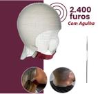 Touca para Luzes Mechas Reflexos 2400 furos Com Agulha Siliconada Profissional Dompel
