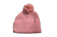 Touca Trico Gorro Inverno Bebê Rosa com Pompom