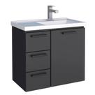 Toucador Aço Ameixa Cozimax 60cm com Lavatorio Preto