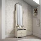 Toucador com 2 Gavetas Espelho Delta Off White