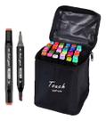 Touch Conjunto Kit 36 Canetinhas Color Ponta Dupla Hipoalerg
