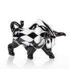 Touro Xadrez Murano Preto e Branco