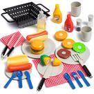 Toy BBQ Grill Playset Play-Act 27 unidades para crianças com comida para brincar