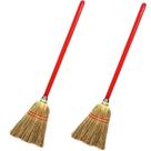 Toy Broom Rocky Mountain Goods Small para crianças com cabo de madeira