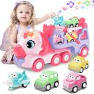 Toy Carrier Truck seveclotree Unicorn com carros e avião 3+ Y