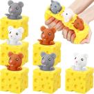 Toy Cheese Rat Stress Relief, pacote com 6 unidades para crianças e adultos