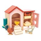 Toy Chicken Coop Tender Leaf Toys, galinheiro em miniatura, 9 unidades