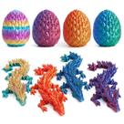 Toy Figure Flavery impresso em 3D Dragon in Gemstone Egg, pacote com 4