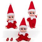 Toy Figure JOYIN, 3 peças, decoração de Natal da boneca Red Tiny Elf