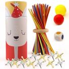 Toy Game ATOSHP Jacks com 12 tubos de metal e 60 palitos de madeira