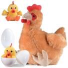 Toy Hen PREXTEX Big Mommy com 2 ovos de páscoa e pintinhos de plástico