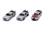 Toy Jada Toys Back to the Future 1.65 Nano, pacote com 3 peças fundidas