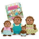 Toy Li'l Woodzeez The O'Funnigan Monkey Family com livro de histórias