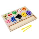 Toy Montessori Wooden Fruit Sorting Counting Beads Kids