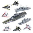 Toy Play Set DeAO Military Naval Ship Porta-aviões com aviões