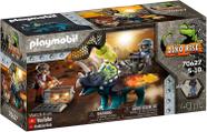Toy Playmobil Dino Rise Triceratops Battle com pedras