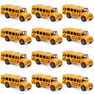 Toy School Bus DUNRIOG, pacote com 12 unidades, Pull Back Friction Metal