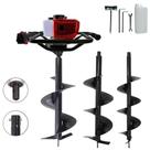 Trado Motorizado À Gasolina 2T Anmax GD520B 52cc 2,2HP 7.000rpm Perfurador de Solo Completo Com 3 Brocas 80x20cm, 80x25cm e 80x30cm
