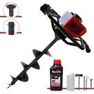Trado Motorizado À Gasolina Anmax GD520B 2T 52cc 2,2HP 7.000rpm Perfurador de Solo Completo Com Broca 80x20cm + ÓLEO TOYAMA 2T